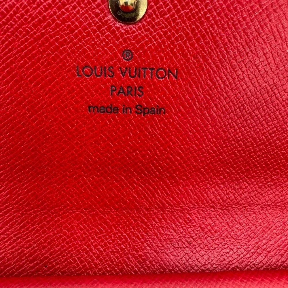 Authentic Louis Vuitton Red Epi Leather Porte Tresor International Wallet